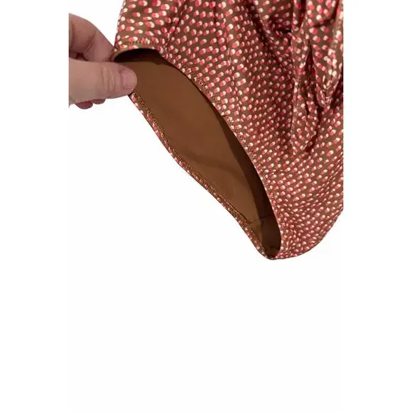 Aerie S/P Tie Front Cutout One Piece Swimsuit Polka Dot Full Coverage Resort - Picture 6 of 10